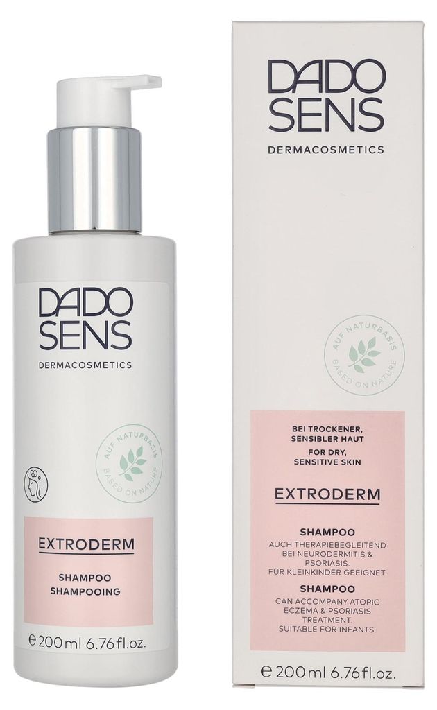 DADO SENS ExtroDerm Shampoo, 200 ml, Shampoo, Unisex, Alle Haare, Anti-Juckreiz, Feuchtigkeitsspendend, Glanz, Beruhigend, Verstärkung, Pumpenflasche