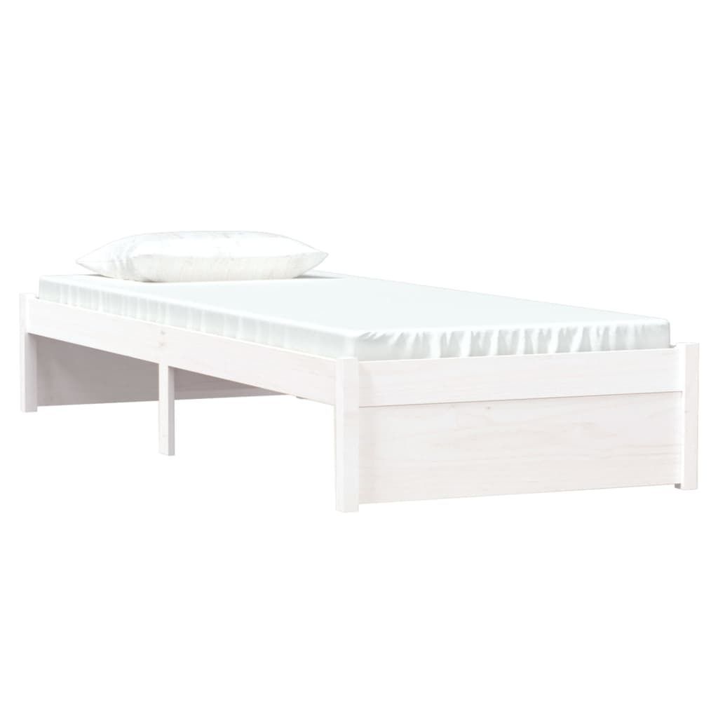 Massivholzbett ohne Matratze Weiß 75x190 cm