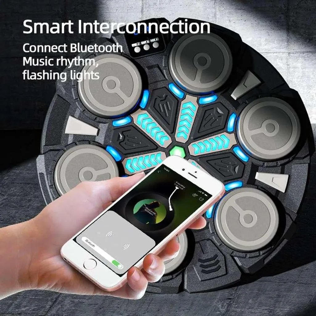 Machine de Boxe Murale Anti-Stress avec Écran LED et Musique Bluetooth Rose
