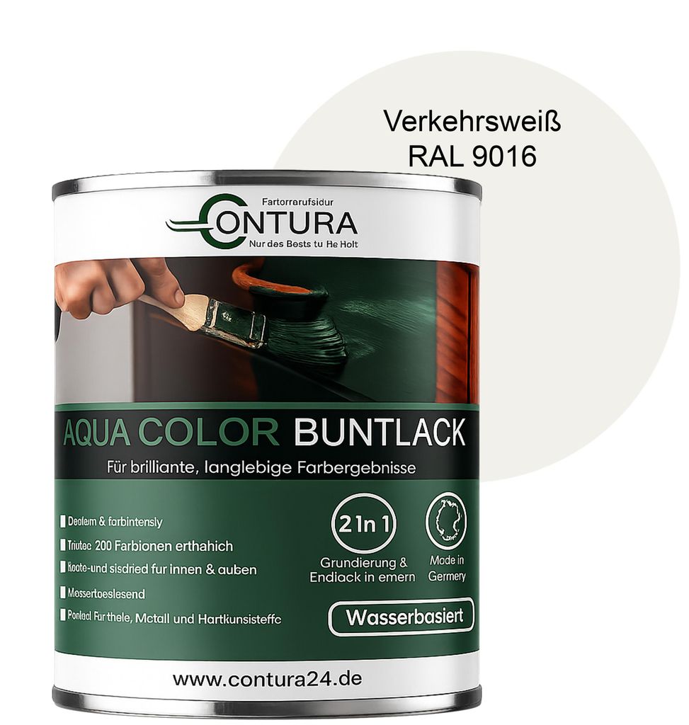 Contura 750ml. Buntlack Lackfarbe Lack Außen Innen Holz Produktbild 