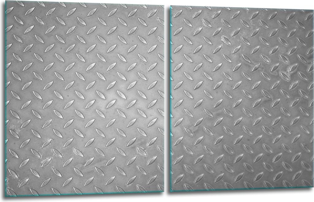 Herdabdeckplatten 2x40x52 Glaskeramikfeld 2-Teilig Glas Spritzschutz Grau