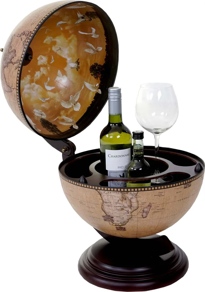 Globe Bar de Table Vintage - Mini Bar Globe Terrestre pour Bouteilles