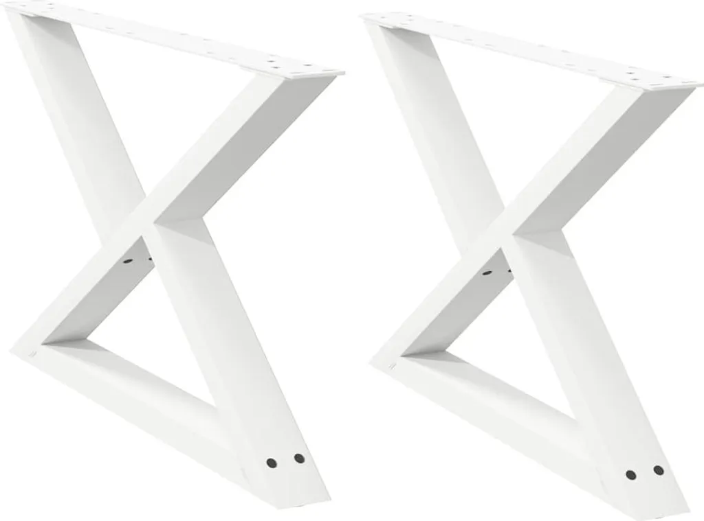 Offerta Set 2 Gambe vidaXL Acciaio Bianco per Tavolini | Spedizione Rapida