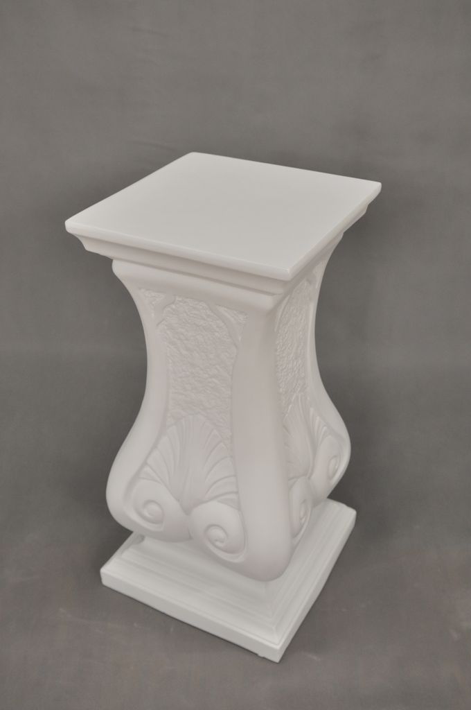 Säule Mäander Style Beistelltisch Marmoriert Dekosäule 63 cm Griechische Antik Retro Rokoko Säule Barock Blumenständer Podest Handbemalt