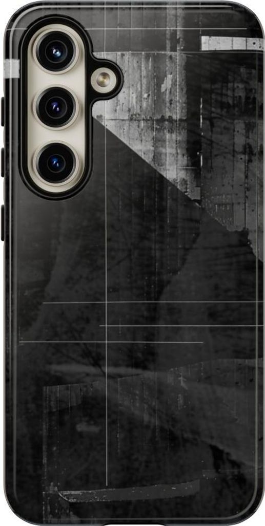 Schwarz-weißes abstraktes Geometrie-Muster – Hülle Kompatibel mit Samsung Galaxy S24