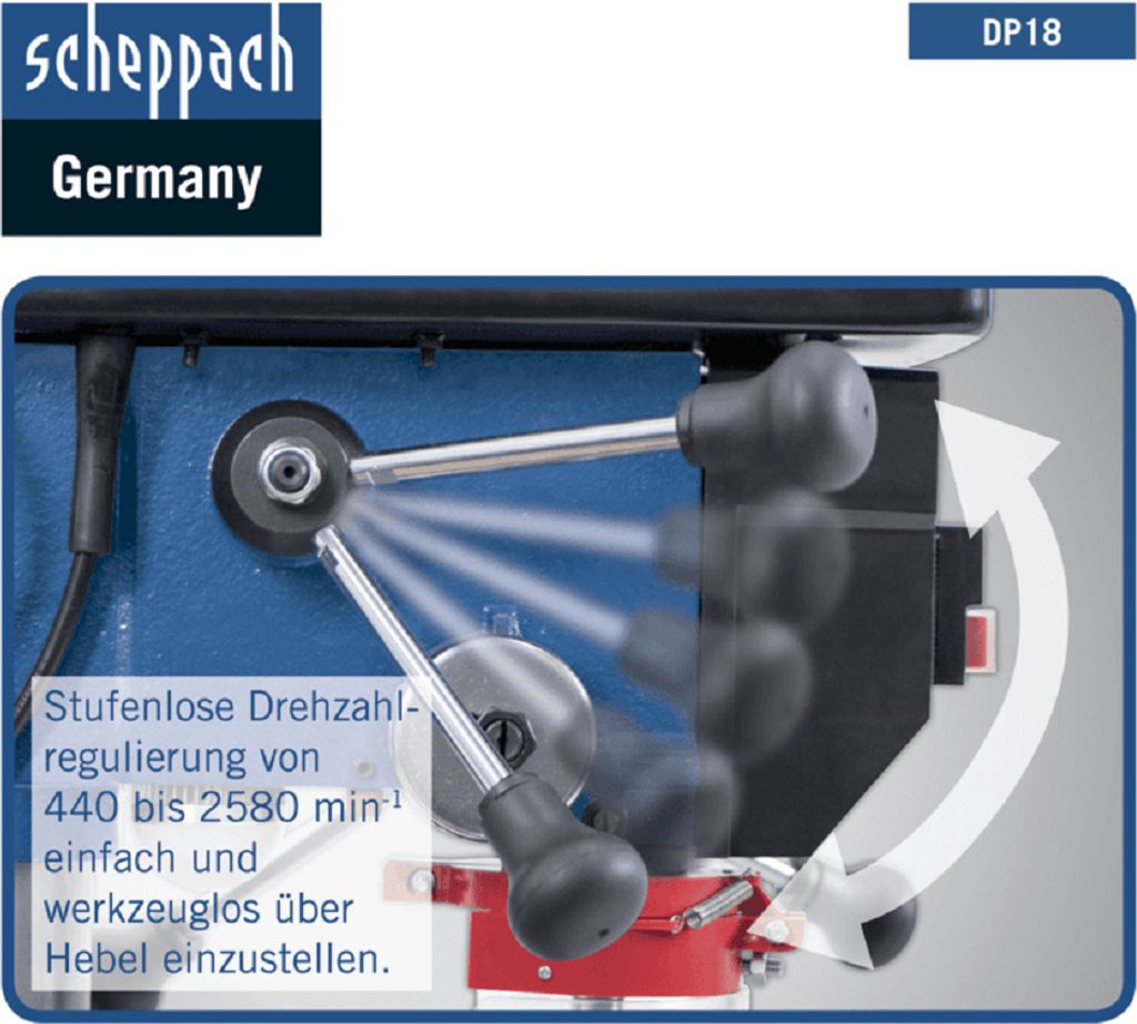 SCHEPPACH DP18 Ständerbohrmaschine Tischbohrmaschine Produktbild 8