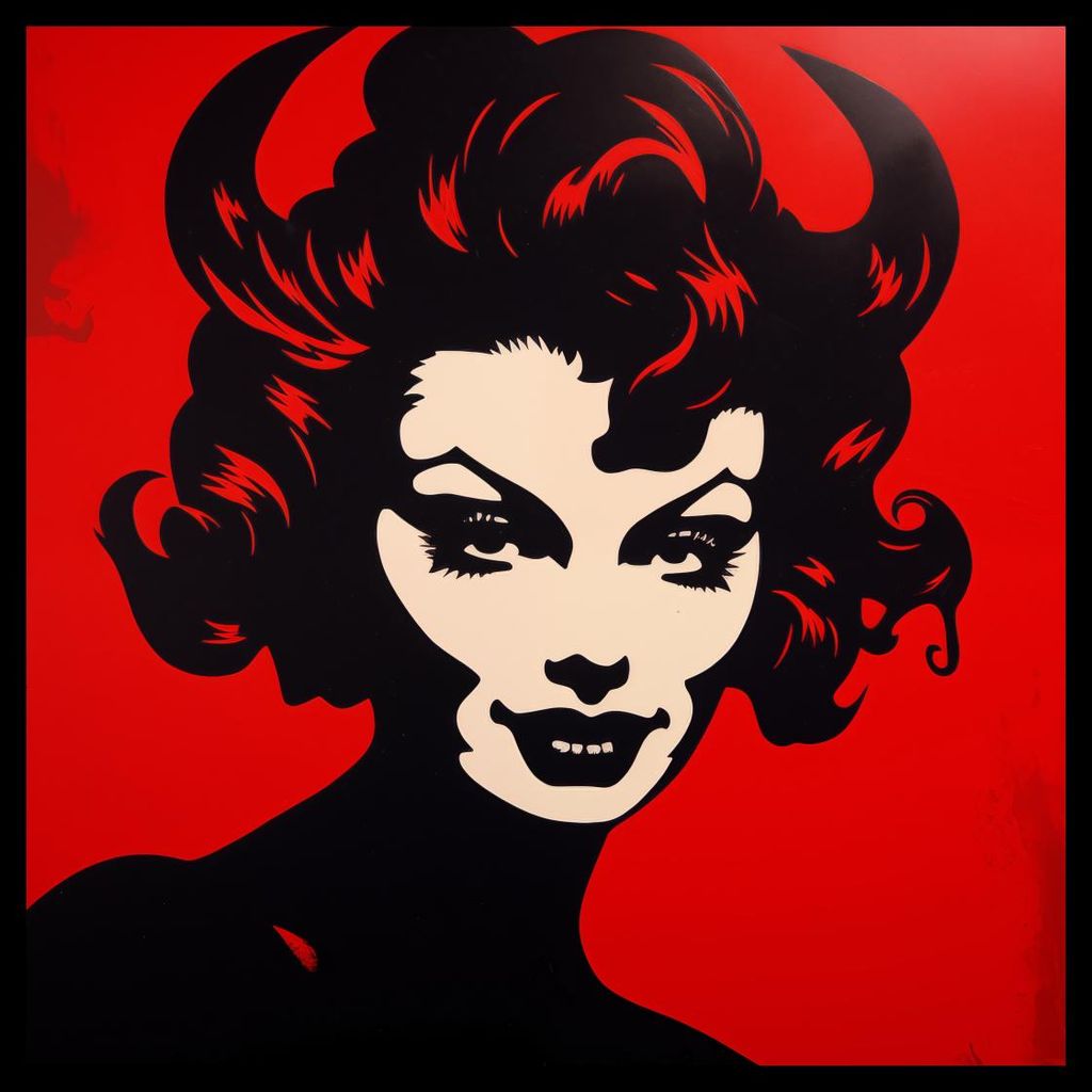 Plakat 60x60cm Rote Teufelin