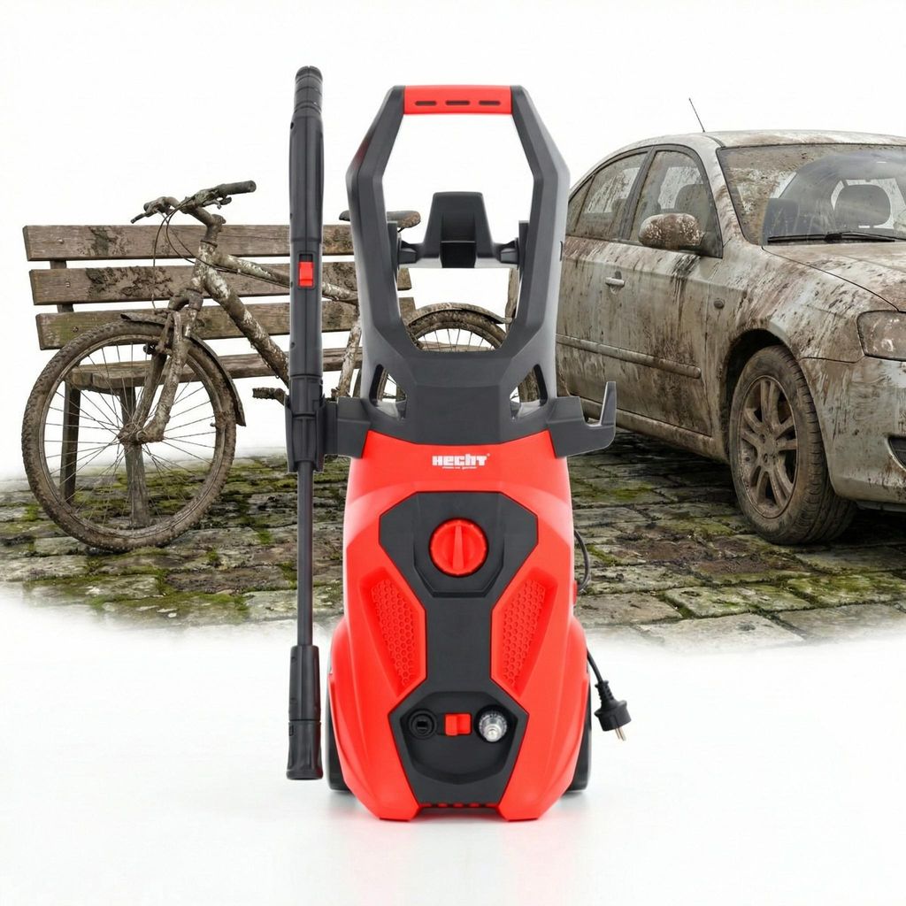 Hochdruckreiniger Elektrisch HECHT 333 | 2000 W | 160 bar | 450 l/h | 5,7 m Schlauch Düsennadel & Wasserfilter