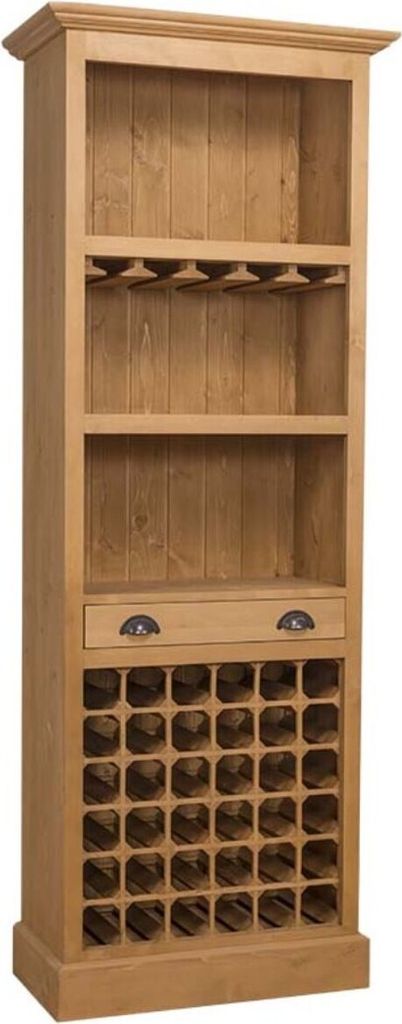 Casa Padrino Landhausstil Barschrank Naturfarben 78 x 41 x H. 210 cm - Landhausstil Weinschrank