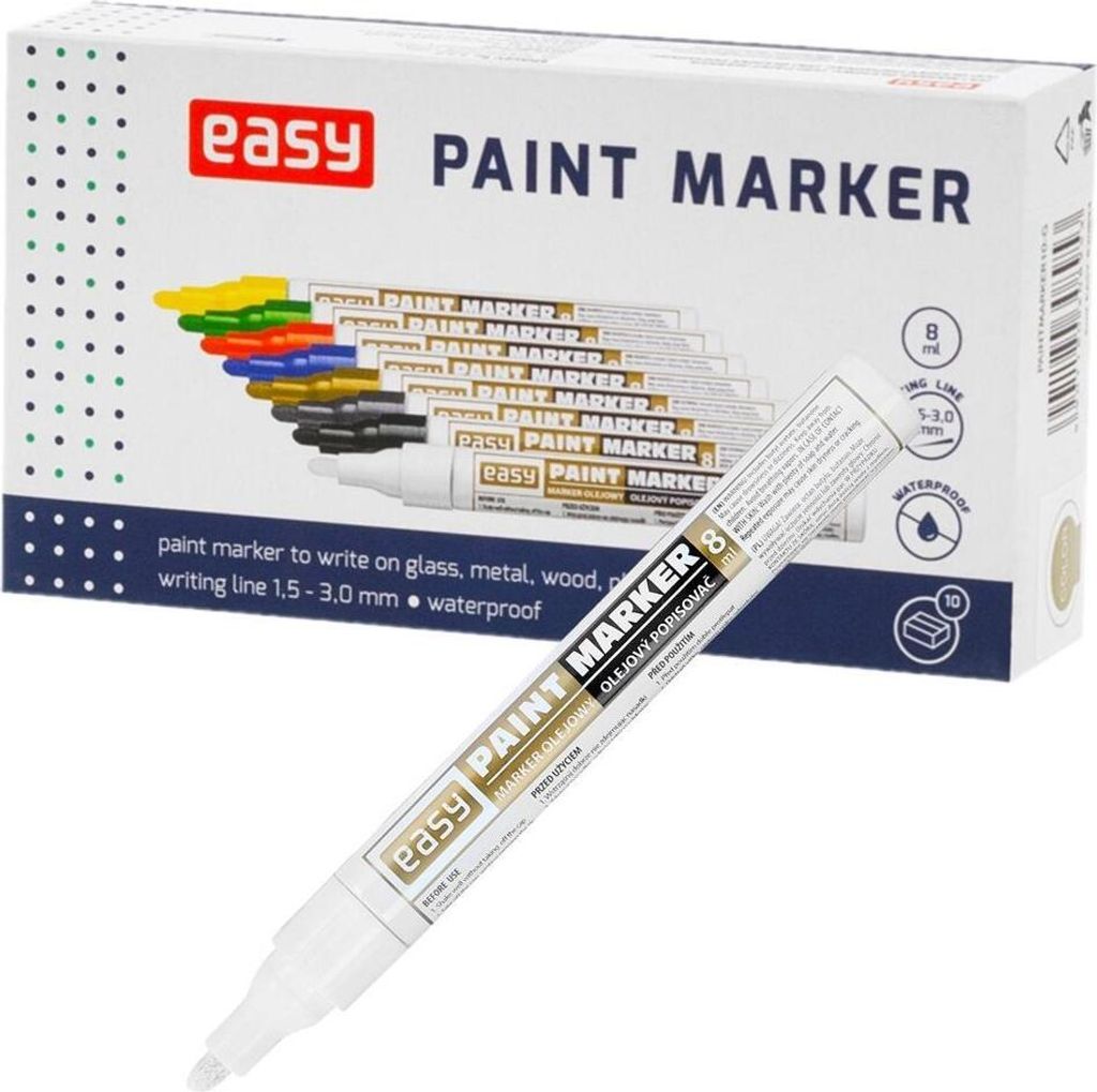 Ölmarker weiß 8,5ml (10Stk) EASY