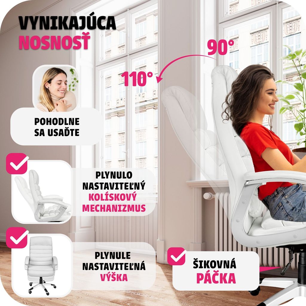 Kancelárska stolička Paul ergonomický tvar Obrázok produktu 5