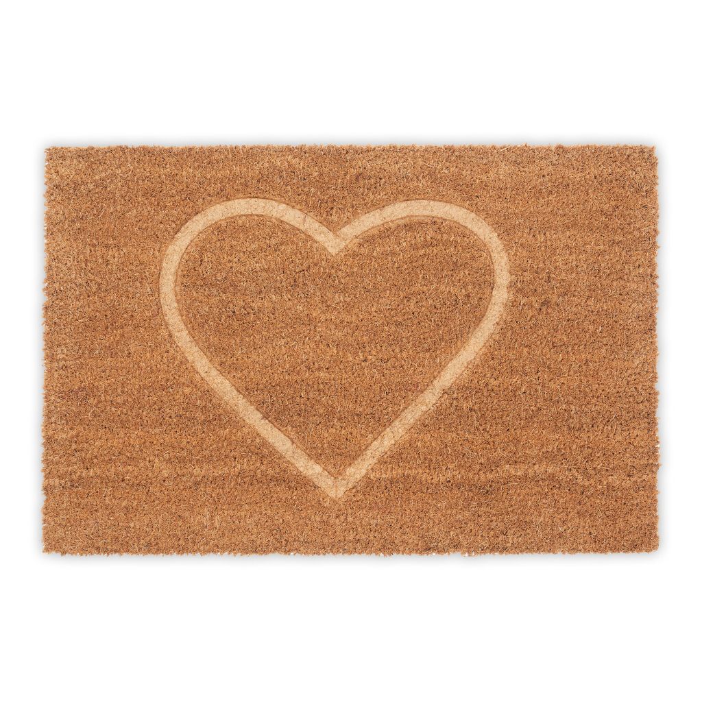 Zerbino Relaxdays in cocco, zerbino a forma di cuore, 60 x Immagine del prodotto 