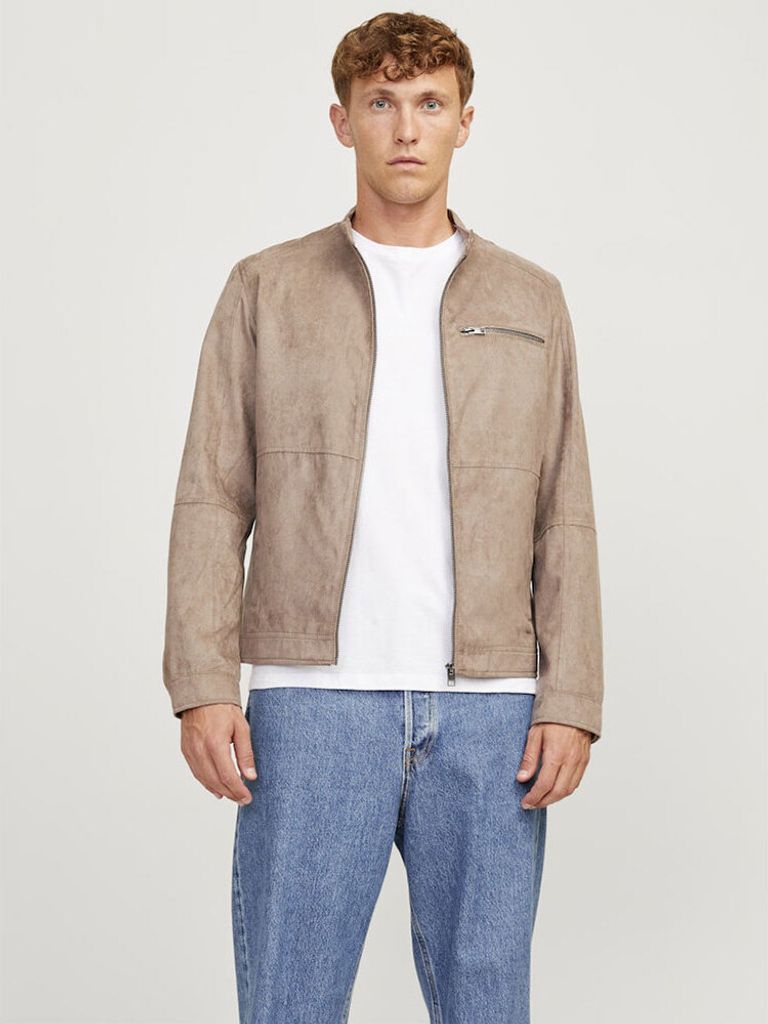 Jack & Jones Dylan Biker Lederjacke Beige XL Herren Beige XL