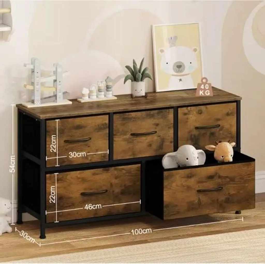Commode de Rangement avec Cadre Métallique - Buffet Bas Style Industriel - 3