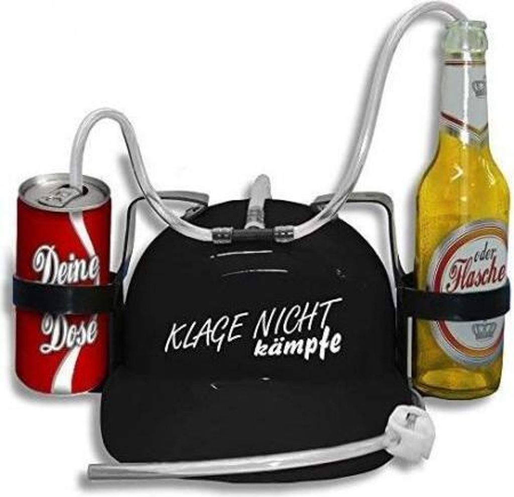Trinkhelm Spaßhelm mit Print - Klage nicht kämpfe - 51657 Color - schwarz