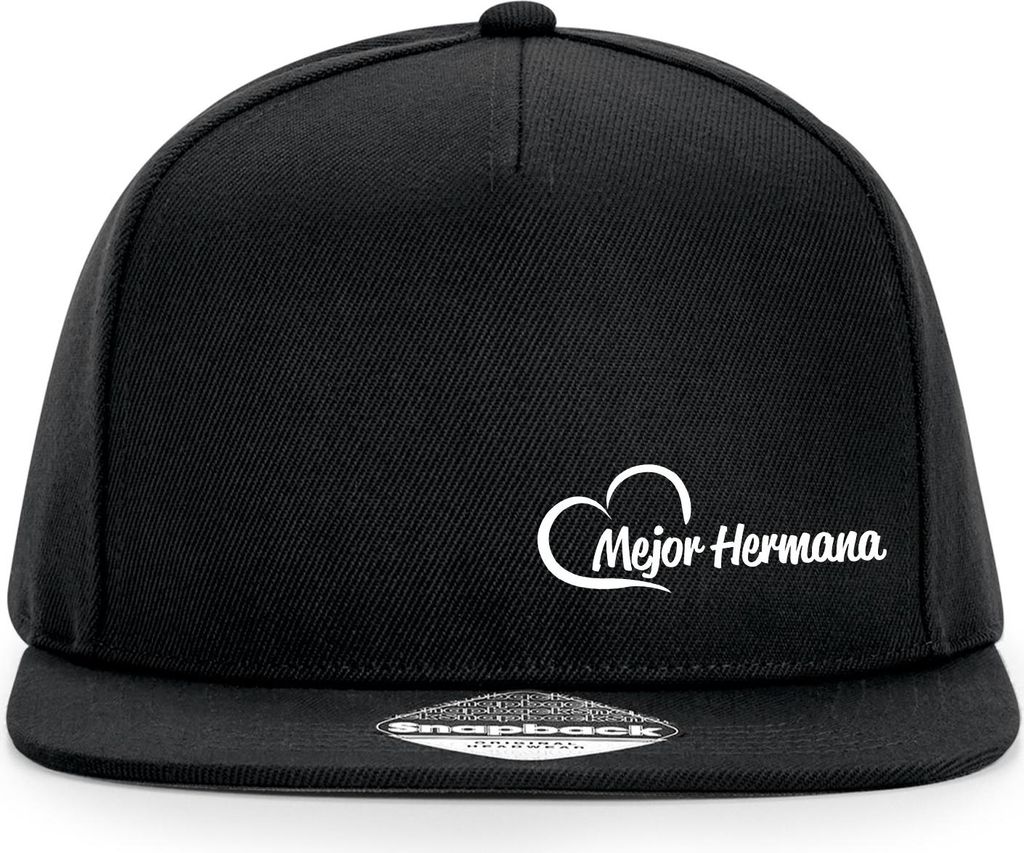 Huuraa Cappy Mütze Mejor Hermana Corazón Black Polyester Snapback Kappe Geschenkidee
