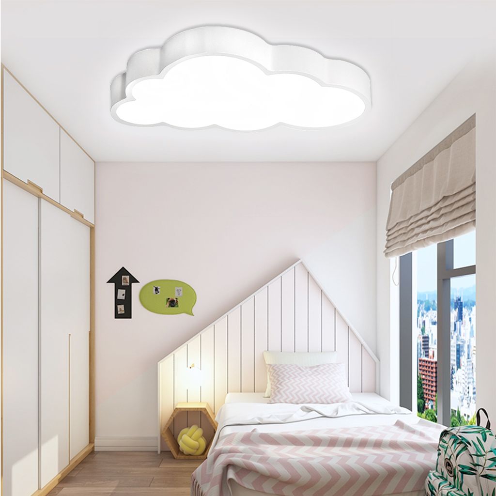 lzq 48w led deckenleuchte kreative wolken mit fernbedienung - deckenlampe  ultra-dünne 5,3cm für schlafzimmer küche büro kinderzimmer, dimmbar