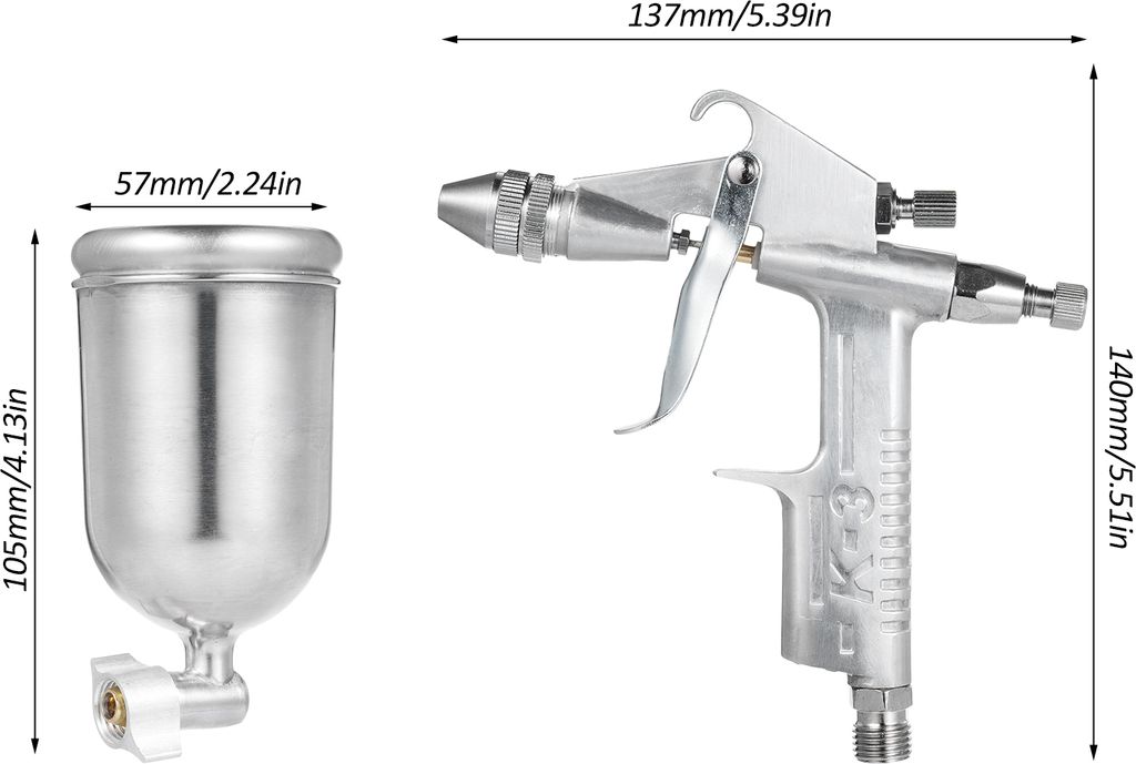 High Volume Low Pressure Mini Spray Machine Air Paint Sprayer mit 0,5 mm Düse 150cc Kapazität Cup Gravity Feed Spray Paint Machine für Haus Male...