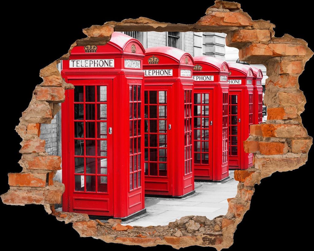 Wandbild Telephone Sticker 3D civil Life Foto Tapete Wandtattoo ca. 125x100 cm #1509