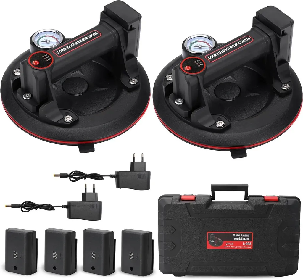 Set 2 Ventose Elettriche Professionale 200kg + 4 Batterie | Offerta Edilizia