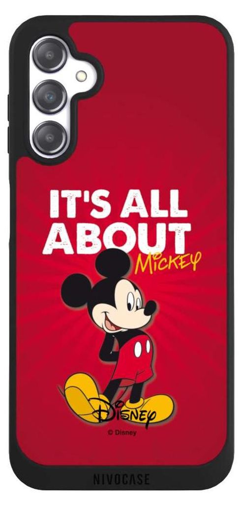 NIVOCASE Handyhülle für Samsung Galaxy A14 5G Hülle NIVOpure Case Schwarz Disney Maus Offizielles Lizenzprodukt