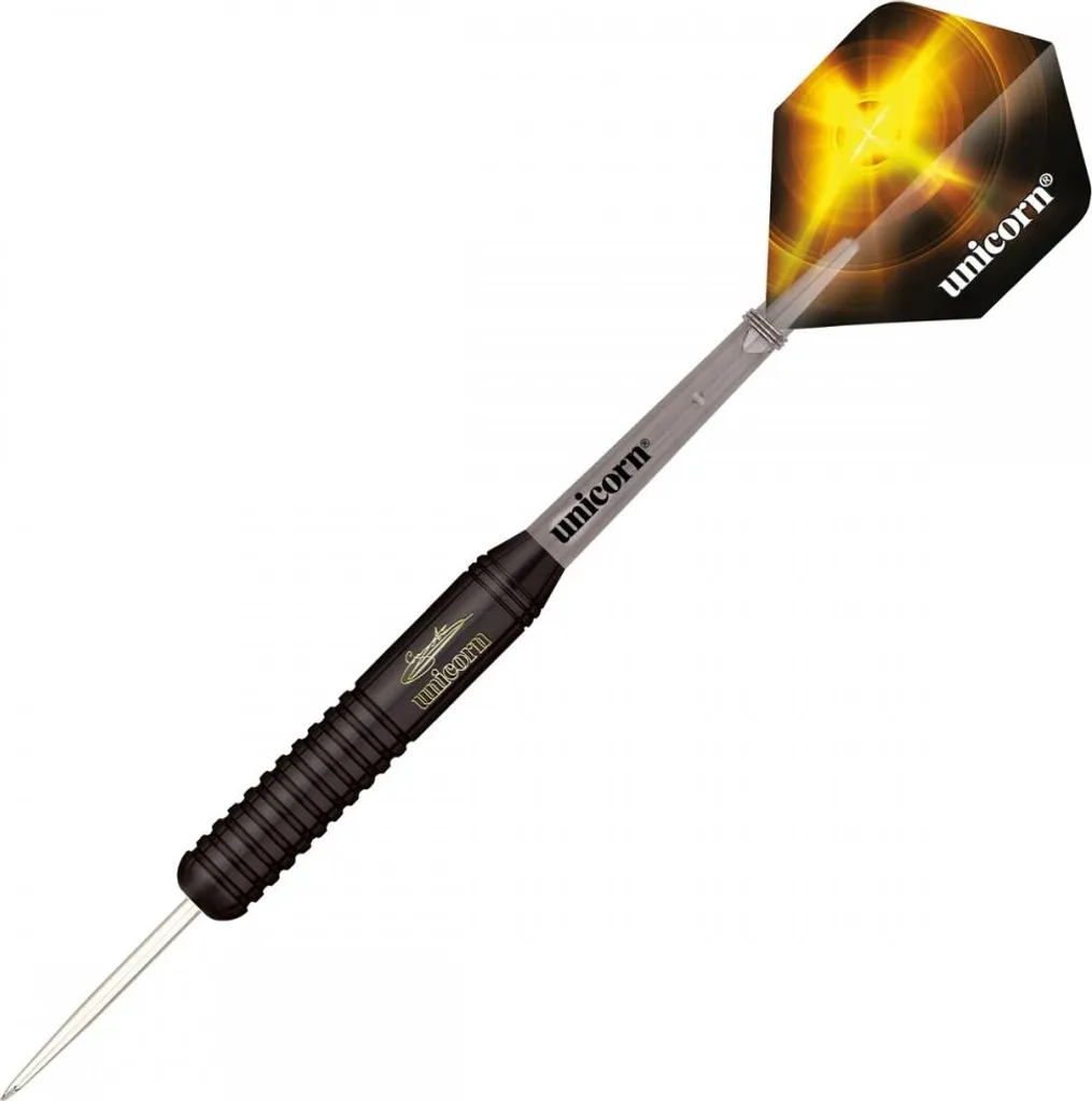 Jeu de fléchettes pointe acier Unicorn Gary Anderson en laiton noir