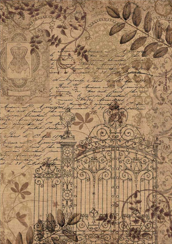 Motiv-Strohseide "Old Lace", DIN A4 Gate