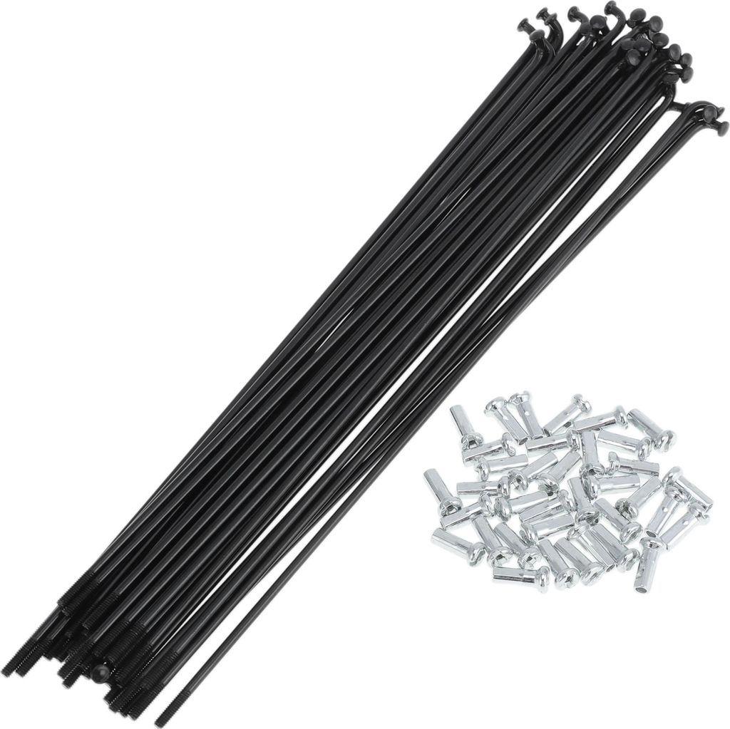 36 Set 14G Fahrradspeichen 177mm Fahrradrad Speichen Kohlenstoffstahl Schwarz