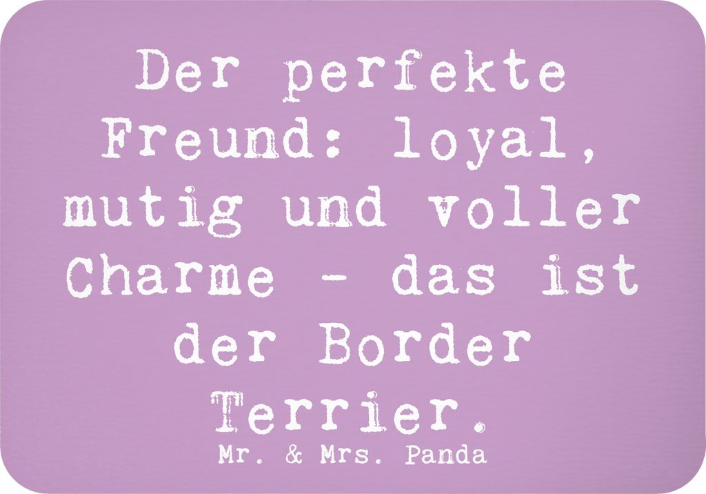 Mr. & Mrs. Panda magnet Spruch Border Terrier Freund - Lavendeltraum - Geschenk, Hunderassen Eigenschaften, robuste Hunde, Kühlschrankmagnet, sozi...