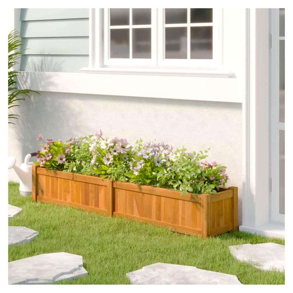 Hochbeet 150x30x25cm aus massivem Teakholz
