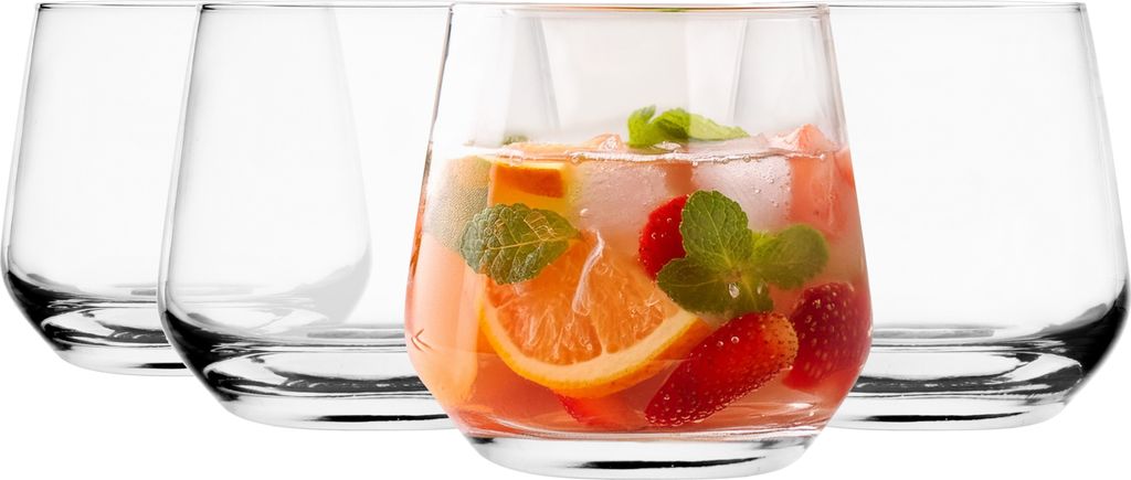GLASMARK Gläser 4-Set 310ml Große 4 Stück Drinkgläser transparent Saft und Cocktail Party Trinkglaswaren Saftgläser Trinkgläser für Wasser