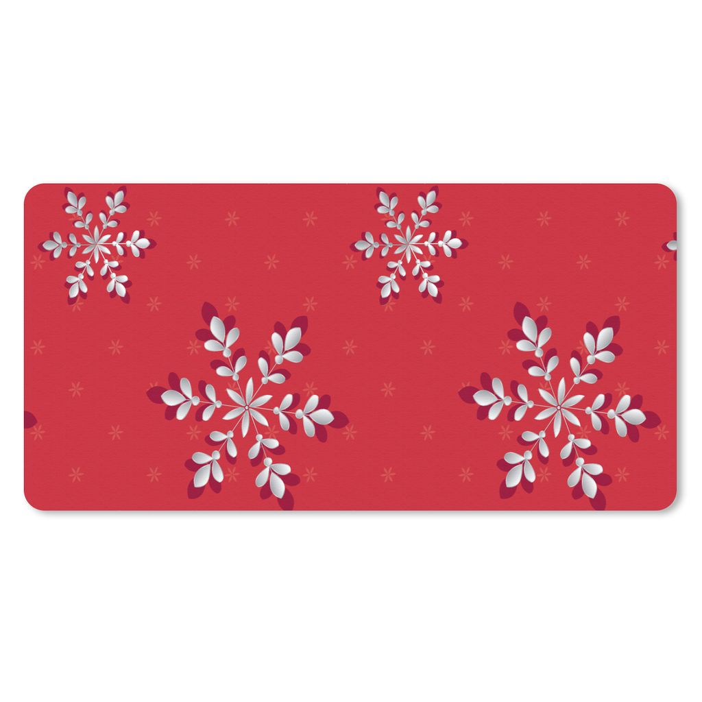 MuchoWow Schreibtischunterlage Muster - Weihnachten - Pflanzen 80x40 cm - XXL Mauspad - Gaming Mauspad