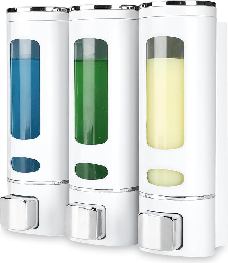 Seifenspender, wandmontage ohne Bohren, Seifenspender, Wandset, weiß, Kunststoff, Seifenspender, Wandmontage für Küche, Badezimmer, Toilette fü...