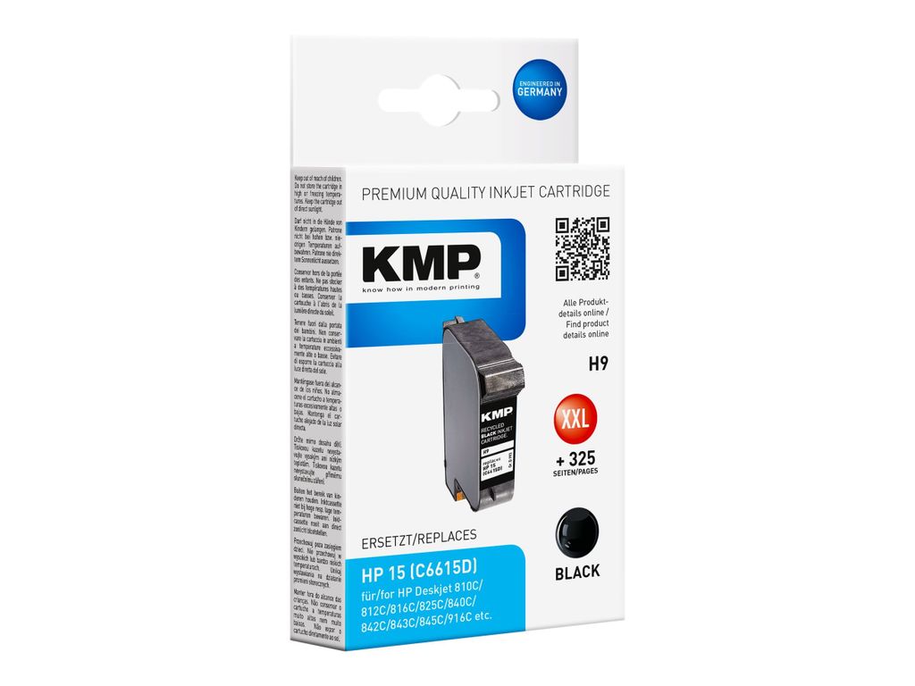 Cartuccia d'inchiostro KMP H9 nero compatibile con HP C Immagine del prodotto 