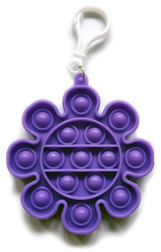 Fidget Toys Push Pop Schlüsselanhänger - Antistressspielzeug Blume Lila