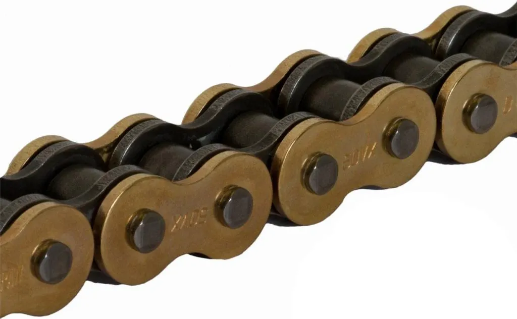 Chaîne DID 530 VX 104 maillons dorée renforcée X-Ring pour moto