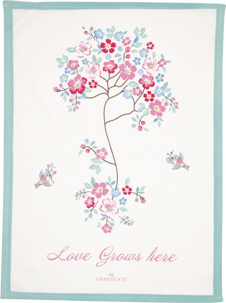Greengate Desdemona Geschirrtuch white 70x50cm