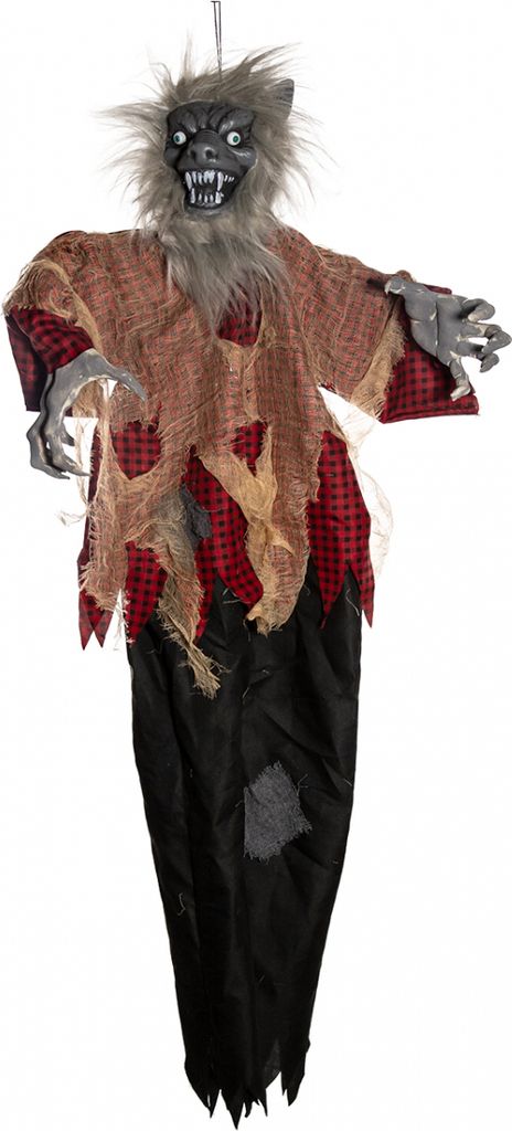 Heulender Werwolf als Hängefigur mit Bewegung & Licht 120 cm