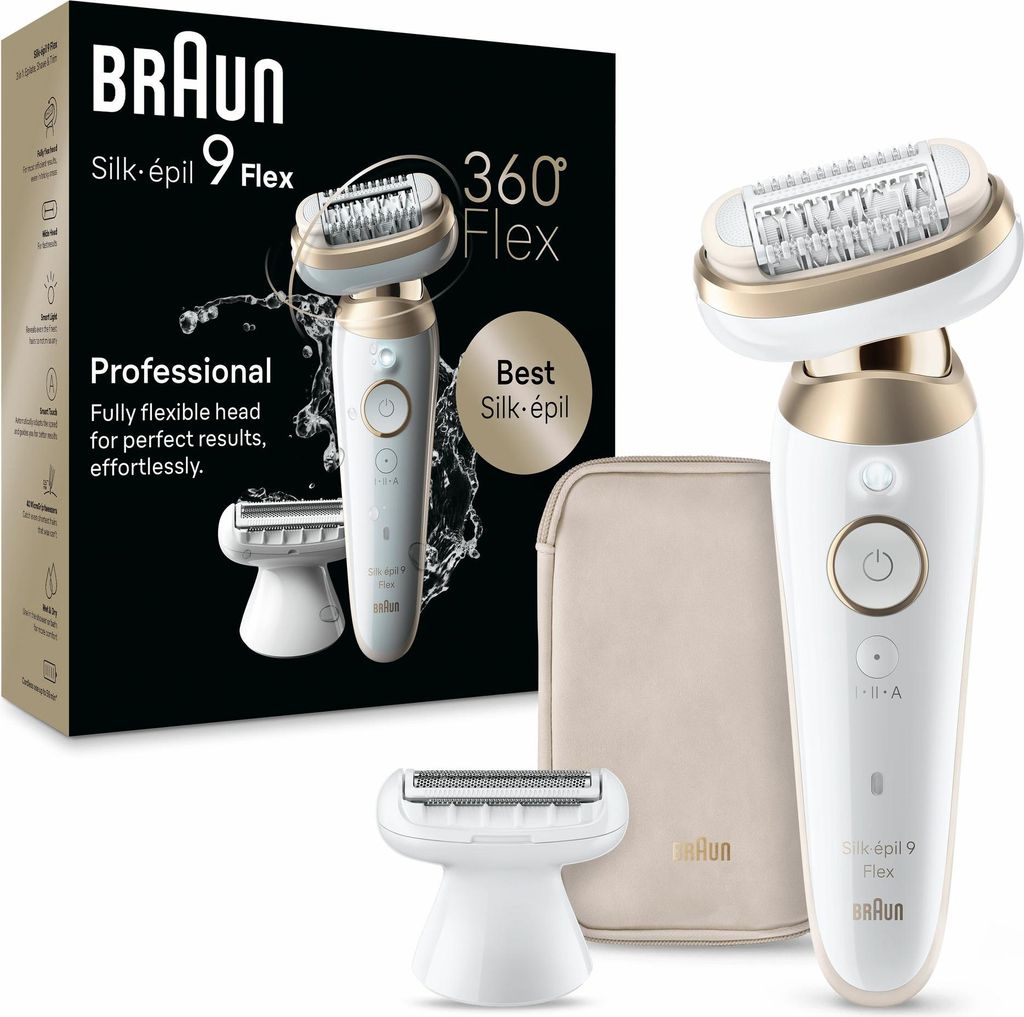 Braun Silk-épil 9 Flex 9-041 3D 40 tweezers Gold, White Image du produit 