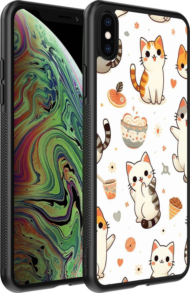 Smartphonica Handyhülle für iPhone X/Xs mit Katzendruck - TPU Rückseitenschutzhülle Katzen Design