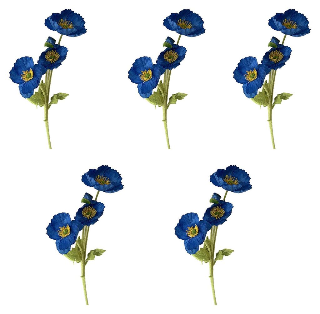 5 künstliche Blumen, 4 Stiele, Kunstseidenblumenstrauß mit 3 Blüten und 1 Knospe für Hochzeiten, Heimpartys, Tischdekoration, Blumengesteck.