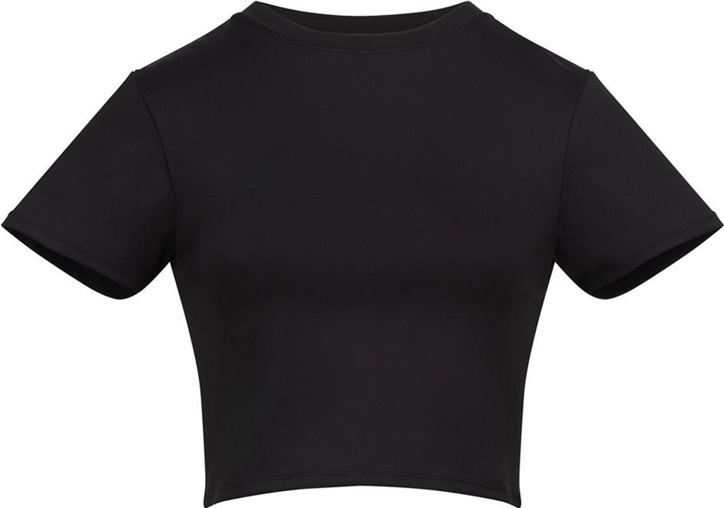 Awdis - kurzes T-Shirt für Damen, recyceltes Material RW10923 (L) (Schwarz)