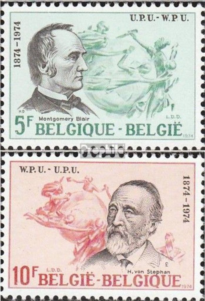 Briefmarken Belgien 1974 Mi 1781-1782 (kompl.Ausg.) postfrisch 100 J Weltpostverein