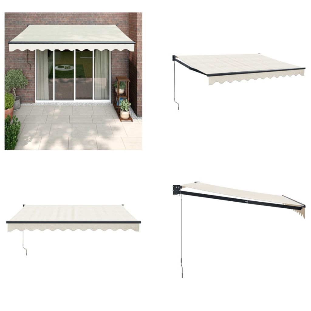 vidaXL Markise Einziehbar Creme 3x2,5 m Stoff und Aluminium - Einziehbare Markise - Markise - Markisen - Gelenkarmmarkise