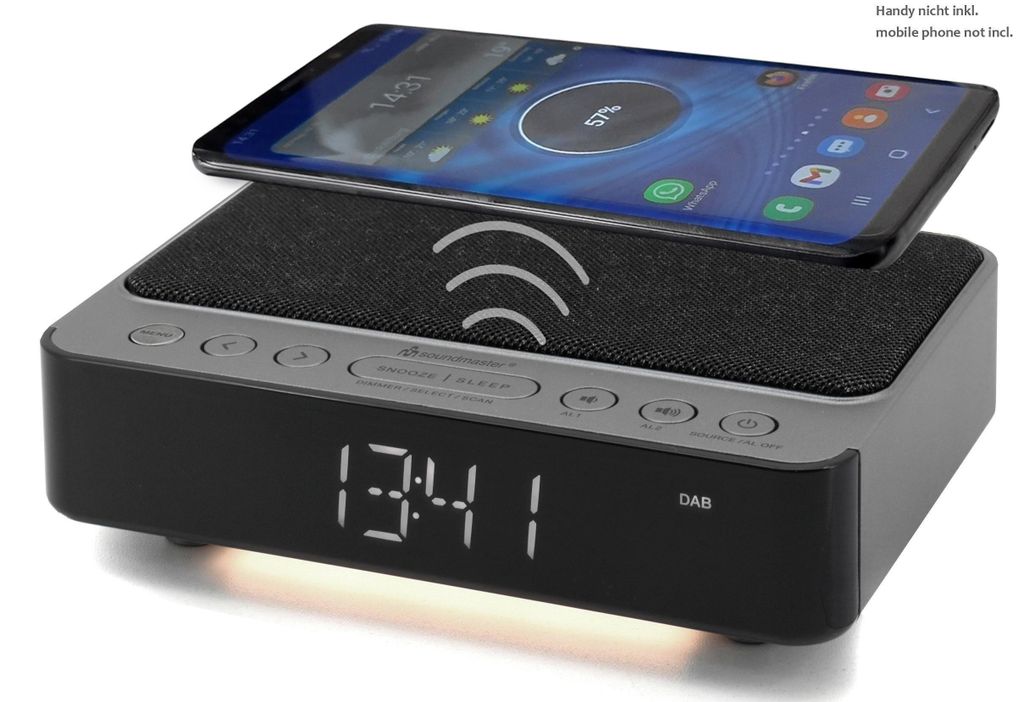Soundmaster UR250AN, Funkgesteuerte Uhr, Schwarz, DAB+, FM, Produktbild 
