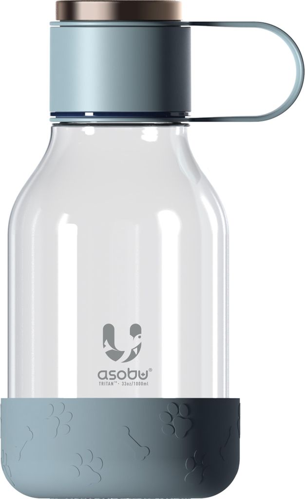 Asobu - Dog Bowl - Flasche aus Tritan mit Hundenapf 1,5 Liter Blau