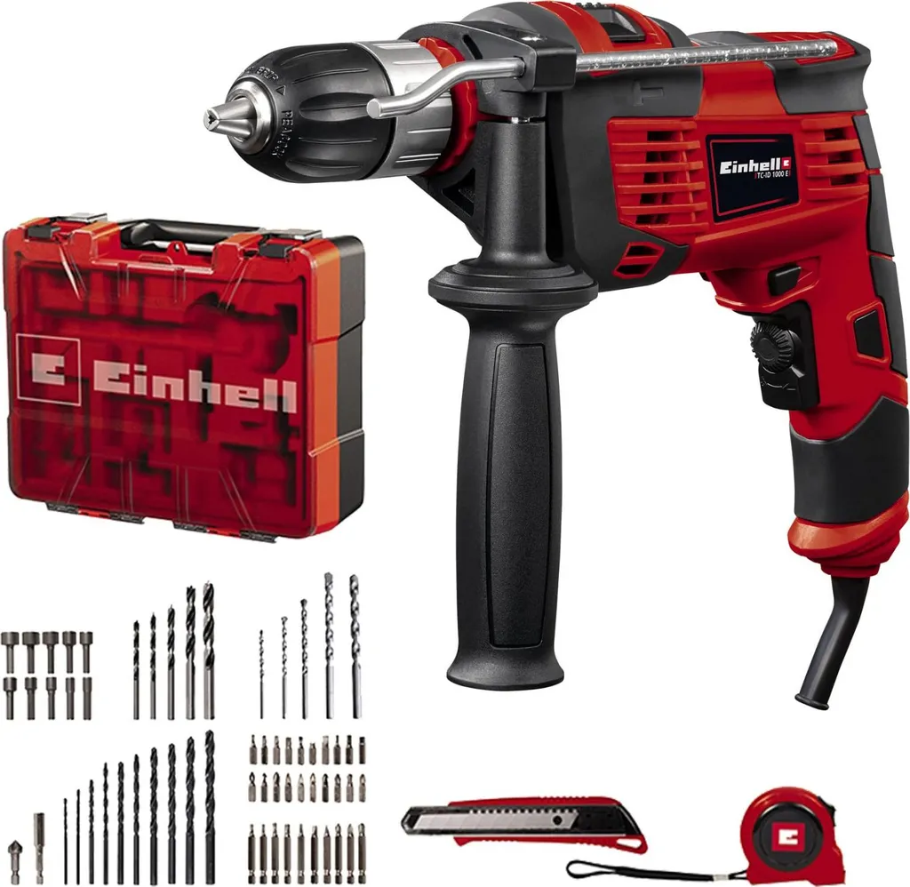 Perceuse Einhell TC-ID 1000 E 1010W mandrin 13mm et coffret d'embouts