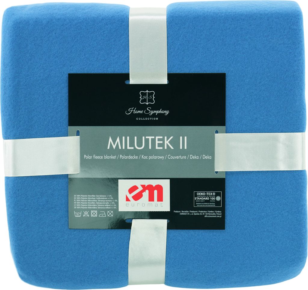 Decke, Fleecedecke, einfarbig, Milutek 150x200cm Blau Produktbild 