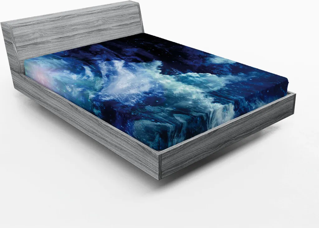 Drap-housse Décoration Espace pour Chambre Adulte 180x200 cm Bleu Nuit