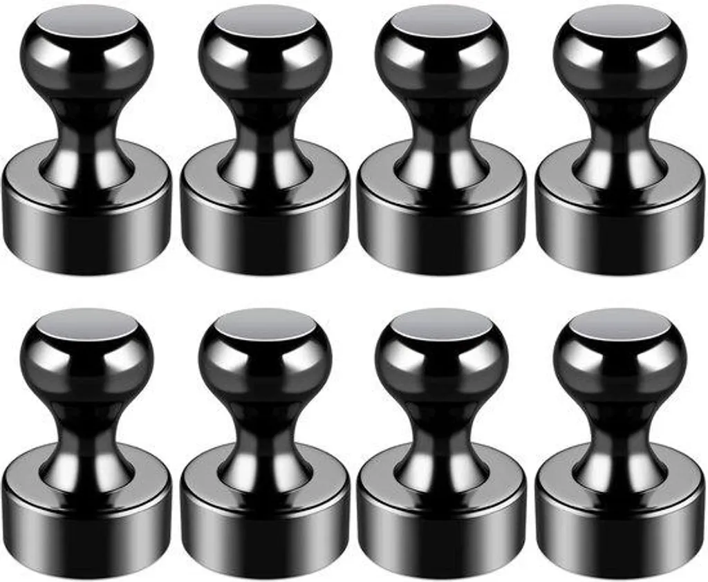 Magnets de bureau noirs en néodyme 12x16 mm pour tableau magnétique x8